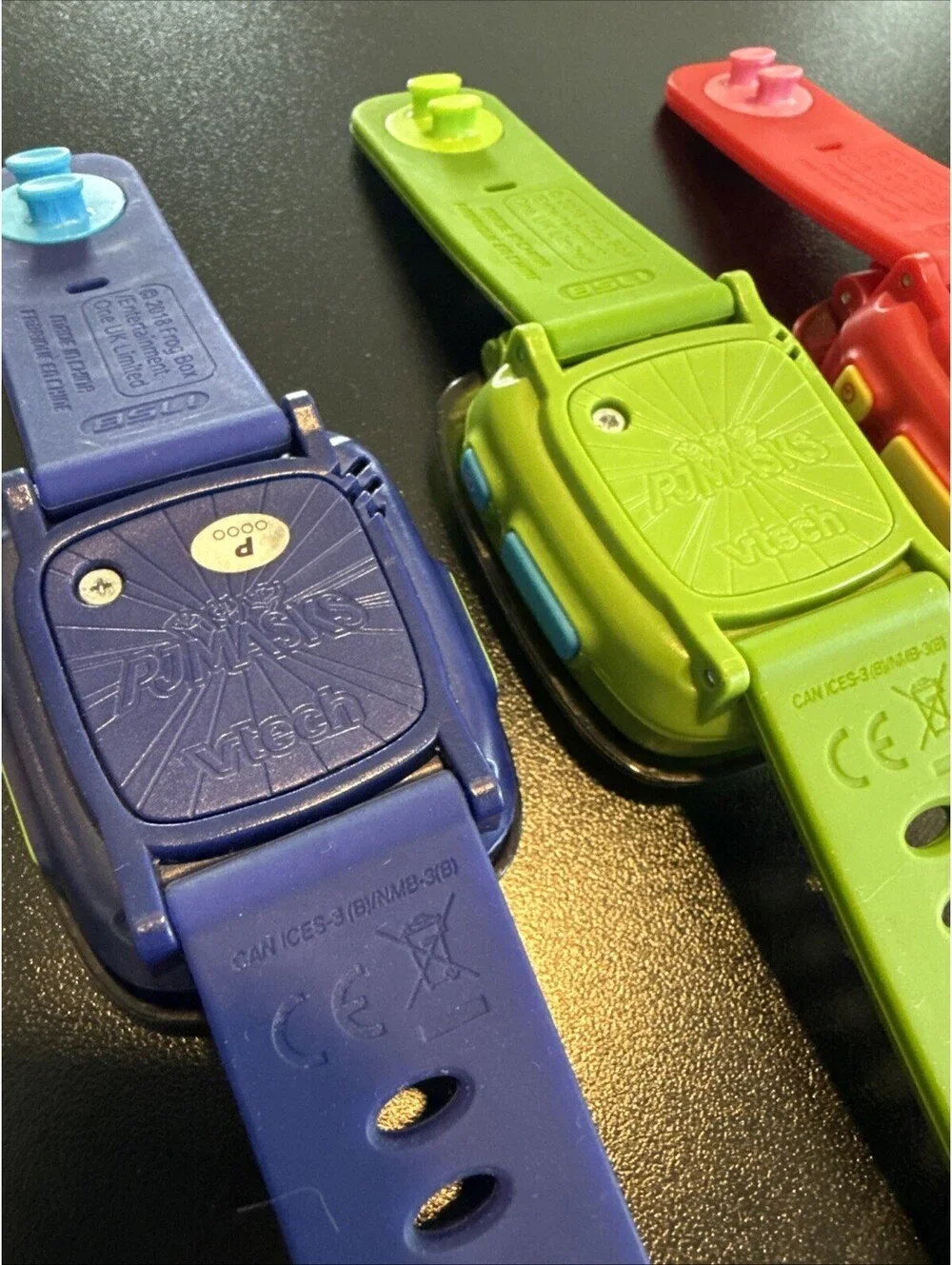 Lot of 3 Kids VTech PJ Masks Learning Watches Cat Boy, Owlette, Gecko